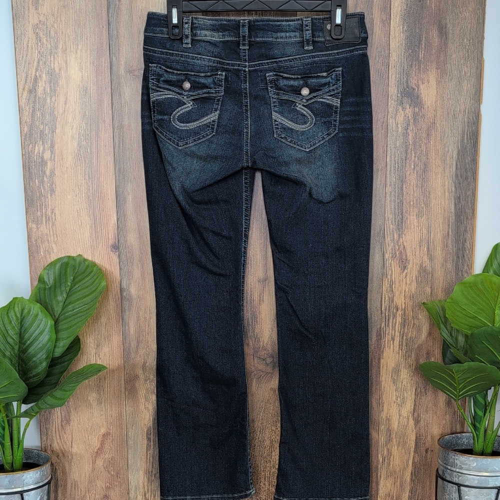 Silver Jeans Dark Wash Tuesday Low Slim Boot Cut Jeans 33x31     P205